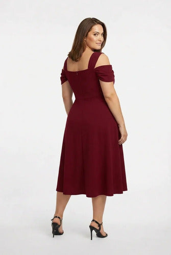 Vestido corto multicolor acampanado tirantes talla grande