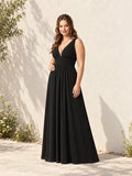 Vestido largo de gasa con hombros descubiertos