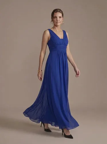 Vestido de gasa largo al tobillo