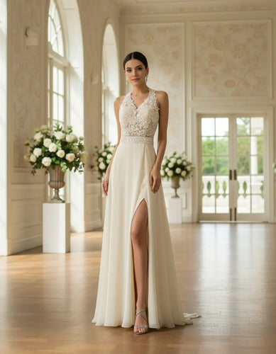 Vestido Largo Crema - vista 34