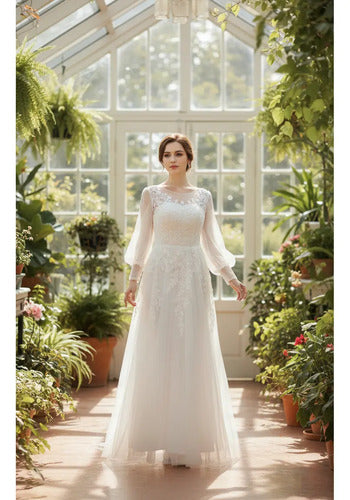 Vestido De Novia Floral Lentejuelas Nf 08