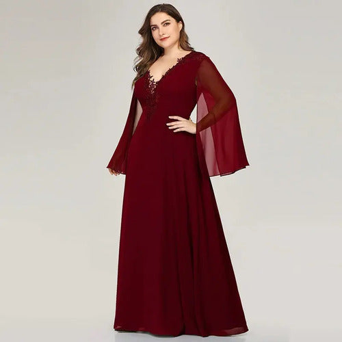 Vestido Fiesta Largo Matrimonio Talla Grande Ep 184