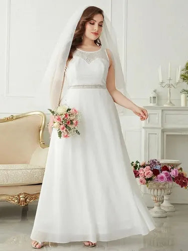 Vestido Novia Largo Blanco Corset Talla Grande Ns 11