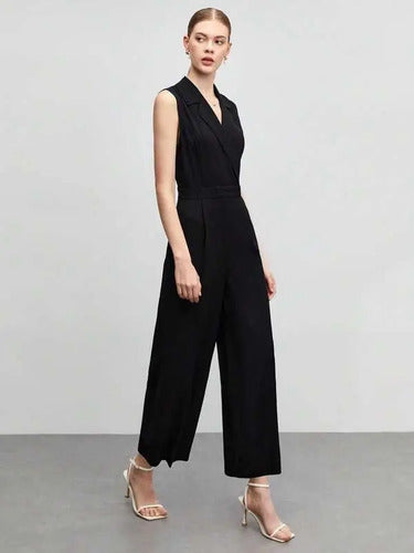 Entero Jumpsuit Mono Cuello Con Solapa Sin Cinturón El 203
