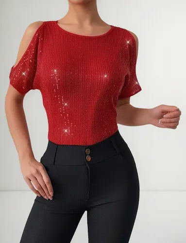 Polera Remera Blusa Mujer Fiesta Lentejuelas Bb 49