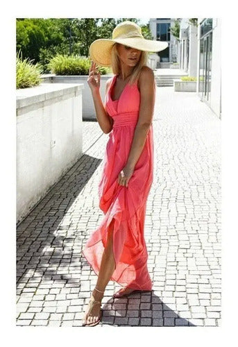 Vestido Fiesta Largo Gasa Varios Colores Ep 46