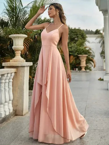 Vestido Fiesta Largo Dama De Honor Graduación Ep 434
