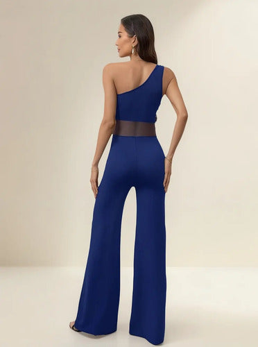 Entero Jumpsuit Mono Negro Fiesta Transparencia  El 84