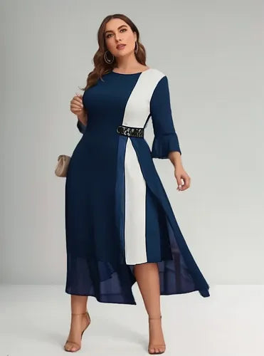 Vestido Mujer Fiesta Gasa Talla Grande Vg 90