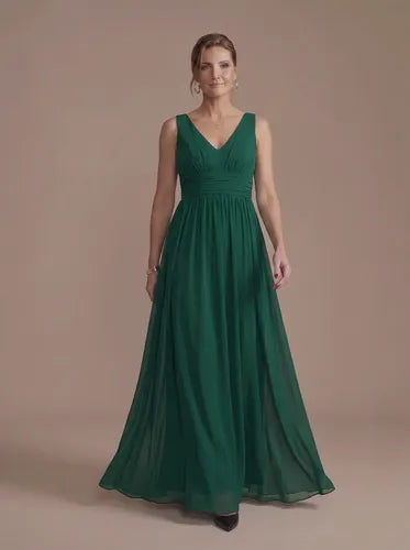 Vestido de gasa largo al tobillo