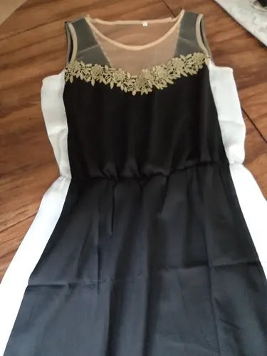 Vestido Negro Transparencia En Espalda  Va 48 Negro M