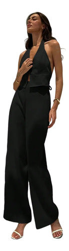 Pantalon Ancho Y Top Traje Mujer  Enterito El 227