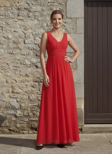 Vestido de gasa largo al tobillo