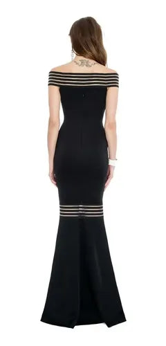 Vestido Negro Largo De Fiesta Graduación Va 196
