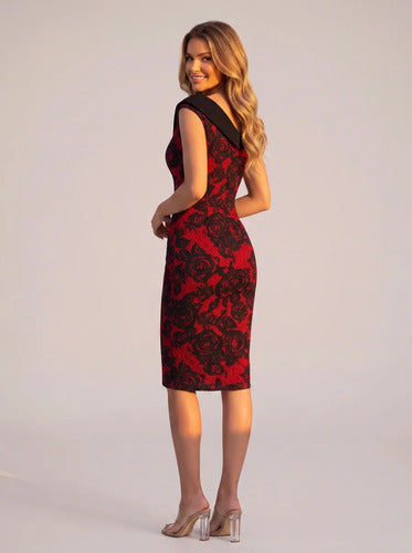 Vestido tubo midi multicolor talla grande