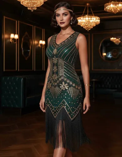 Vestido De Baile Retro Gatsby, Años 20 Charleston  Va 633