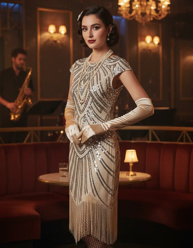 Vestido De Baile Retro Gatsby, Años 20 Charleston  Va 617