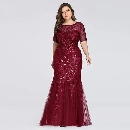 Vestido Fiesta Largo Lentejuelas Manguita Talla Ep 131