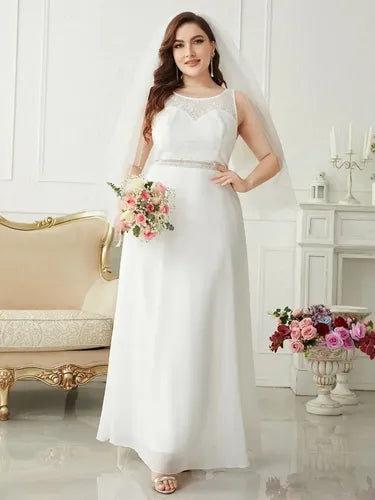 Vestido Novia Largo Blanco Corset Talla Grande Ns 11