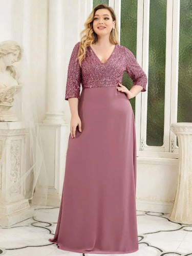 Vestido Fiesta Largo Matrimonio Talla Grande Ep 172