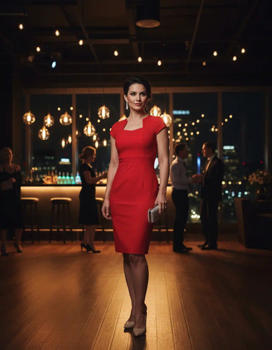 Vestido Rojo Azul Negro Bodycon Fiesta Manguita Va 251