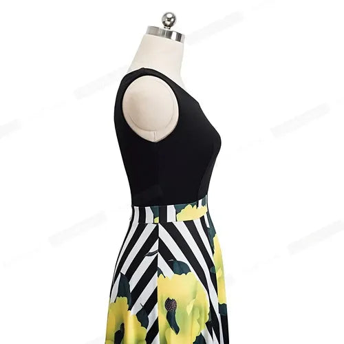 Vestido Estampado Floral Acampanado Va 460