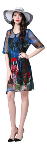 Vestido Corto Azul Oscuro - vista 2