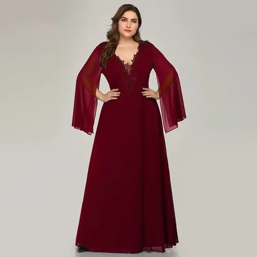 Vestido Fiesta Largo Matrimonio Talla Grande Ep 184