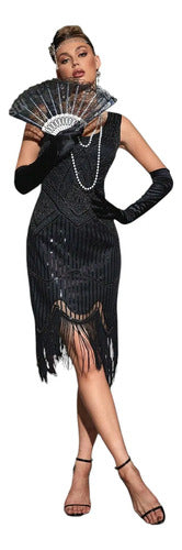 Vestido Baile Retro Gatsby Años 20 Charleston Diadema Va 622