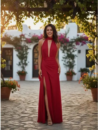 Vestido Largo Delpilar Va 543 Escote V Fiesta Mujer