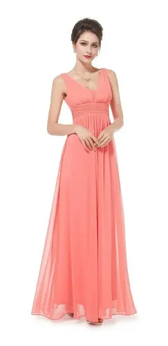 Vestido Fiesta Largo Gasa Varios Colores Ep 46