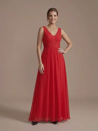 Vestido de gasa largo al tobillo