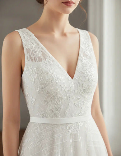 Vestido De Novia Largo Evasé Ne 15