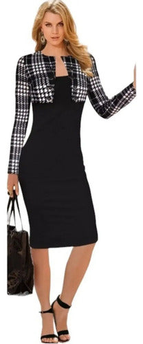 Vestido Para Oficina O Cocktel Fiesta Formal Ajustado Va 99 Negro 2xl