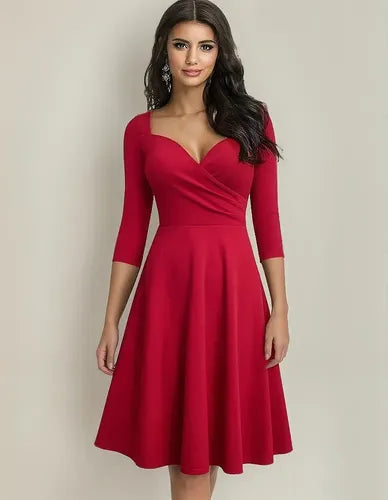 Vestido Retro Oficina Cóctel Formal Acampanado Swing Va 550