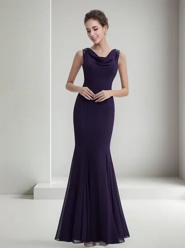 Vestido Fiesta Largo Morado Gasa Ep 68 Violeta 8