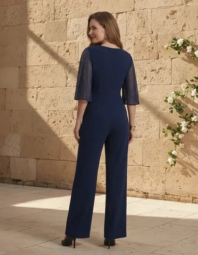 Jumpsuit con lentejuelas de fiesta · Azul · EL 196