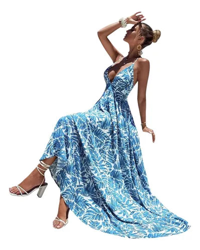 Vestido Hombros Descubiertos Estampado Floral  Vd 97