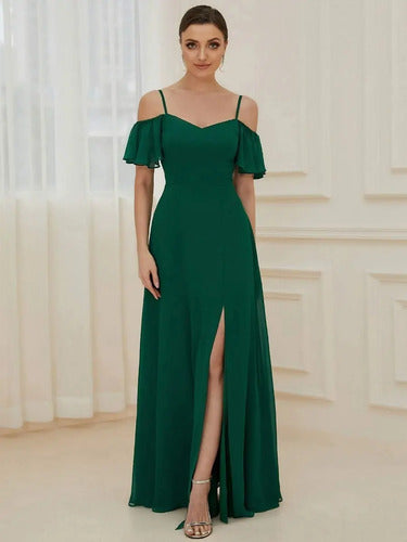 Vestido Fiesta Largo Graduación Hombros Descubierto Ep 198