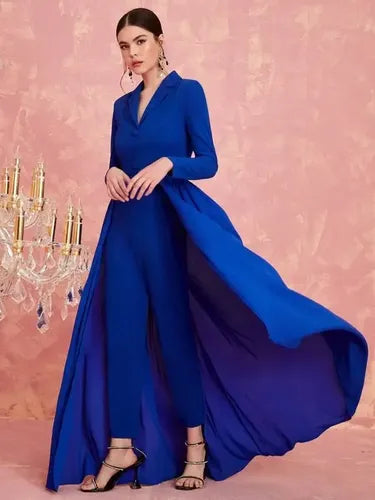 Entero Jumpsuit Mono Cuello Con Solapa Faldón El 201