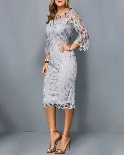 Vestido Fiesta Talla Grande Manga Vg 80