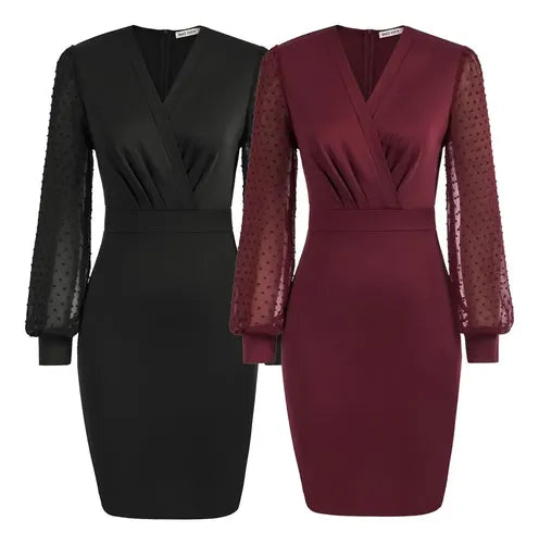Vestido Ajustado Bodycon Fiesta Cóctel Mangas Va 462
