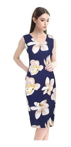 Vestido 2 Piezas Blazer Negro Y Azul Talla Grande Va 250 Azul Xl