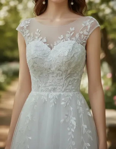 Vestido De Novia Floral Lentejuelas Nf 08