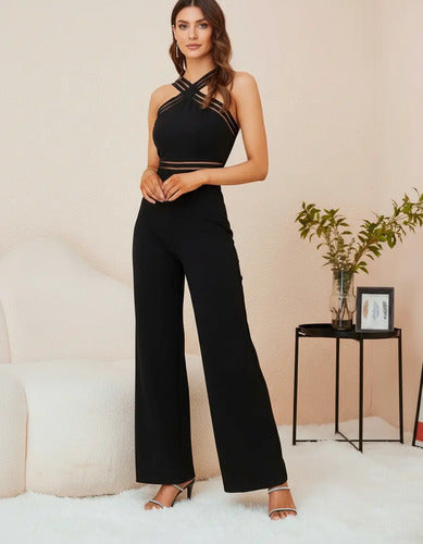 Entero Jumpsuit Mono Negro Fiesta  El 129