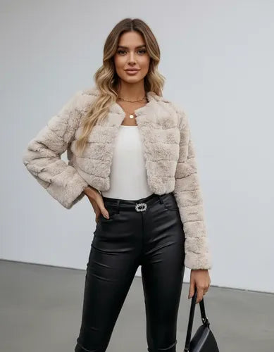 Bolero Corto Piel Fiesta Chaqueta Capa Bb 44