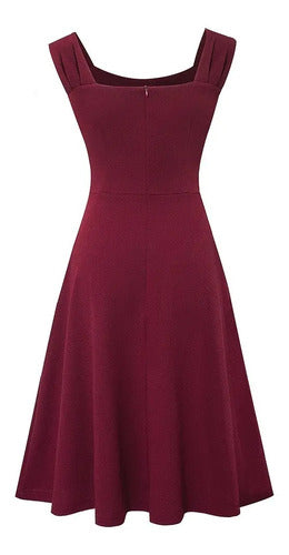 Vestido Retro Oficina Cóctel Formal Acampanado Swing Va 493
