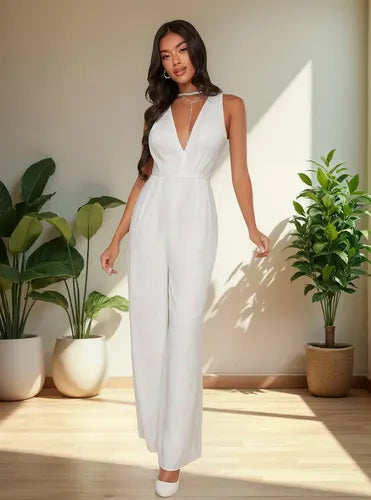 Entero Jumpsuit Enterito Novia Civil El 209