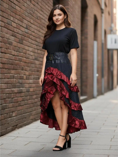 Falda Gotica Mujer Victoriana De Cosplay  Fb 09 Negro M