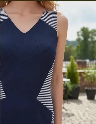 Vestido Azul Bodycon Vintage Va 288 Azul Oscuro S